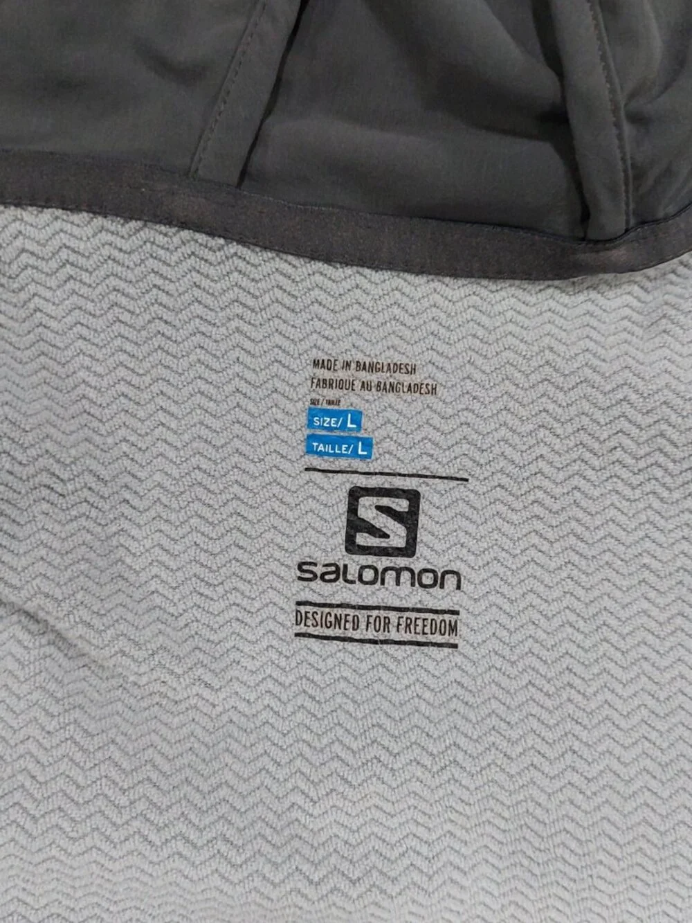 Salomon Mens Large Pulse Mid Fleece Hoodie Jacket Stretch Full Zip, Running Grey